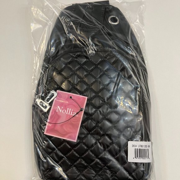 Sling Bag / Belt Bag Quilted - Black- Nylon Polyester - Multi Compartment - NWT - Picture 9 of 9